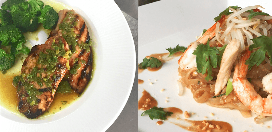 Food prepared by culinary students